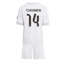 Real Madrid Aurelien Tchouameni #14 Koszulka Podstawowa dzieci 2025-26 Krótki Rękaw (+ krótkie spodenki)